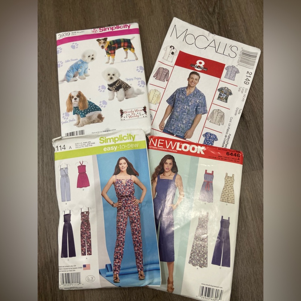 4 sewing patterns.  Free with purchase.